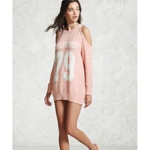 Graphic cold shoulder sweater/ dress